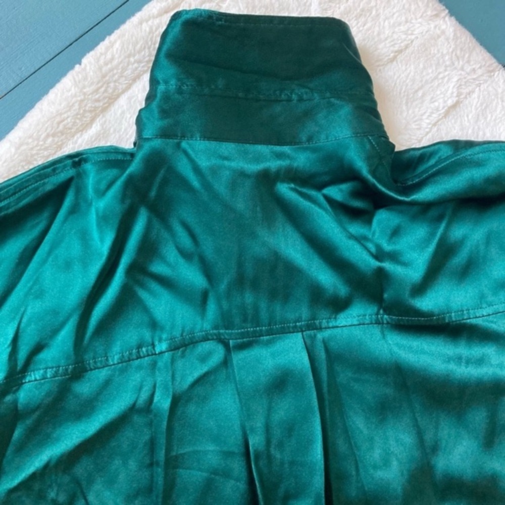 ❌SOLD❌ Banana Republic NEW Muse Silk Maxi Shirtdress in Emerald Green size L - Picture 11 of 17